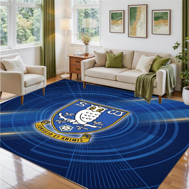 Sheffield Wednesday Design Crystal Velvet Rug Soft Decorative Mat for Bedroom Entrance