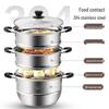 maxcook 3-Layer 304 Stainless Steel Steamer Pot