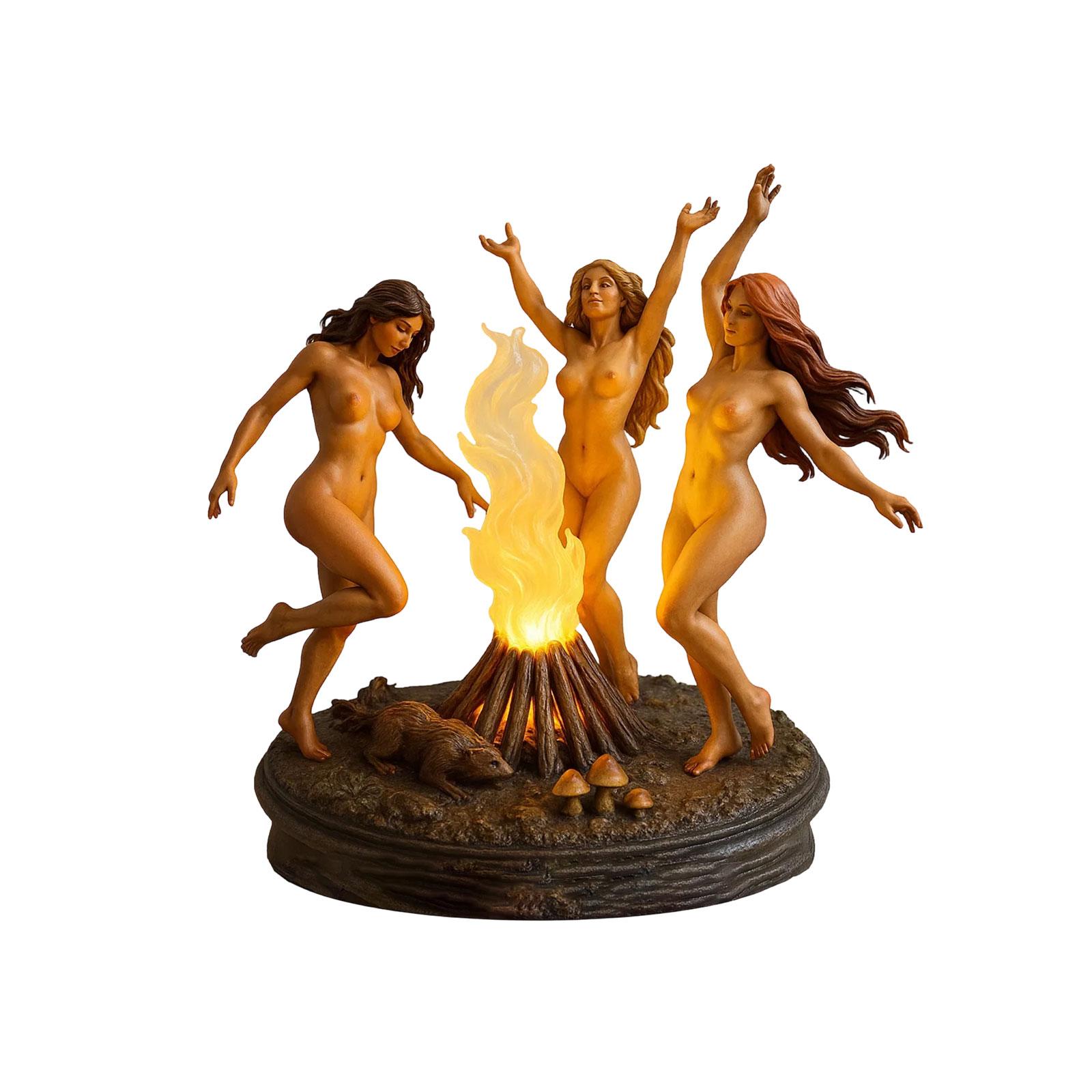 

Скульптурный светильник «Танец пламени трех богинь» - Домашний декор для гостиной One Size