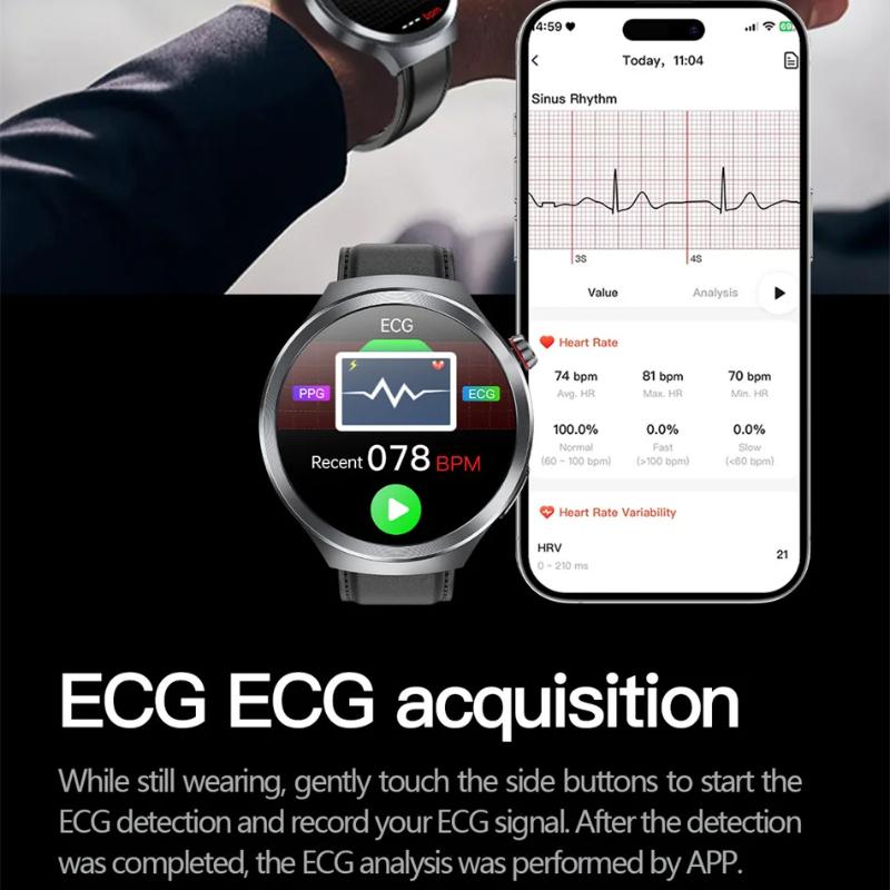 2025 Nový Health Trackr Kyselina močová Krevní lipidy Chytré hodinky Krevní tlak EKG+PPG Hodinky Analýza těla Chytré hodinky Muži Detekce emocí
