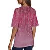 Damen T-Shirt mit V-Ausschnitt, Halbarm, Oberteile, bedruckt, lässig, Sommer-T-Shirt, T-Shirt, Bluse