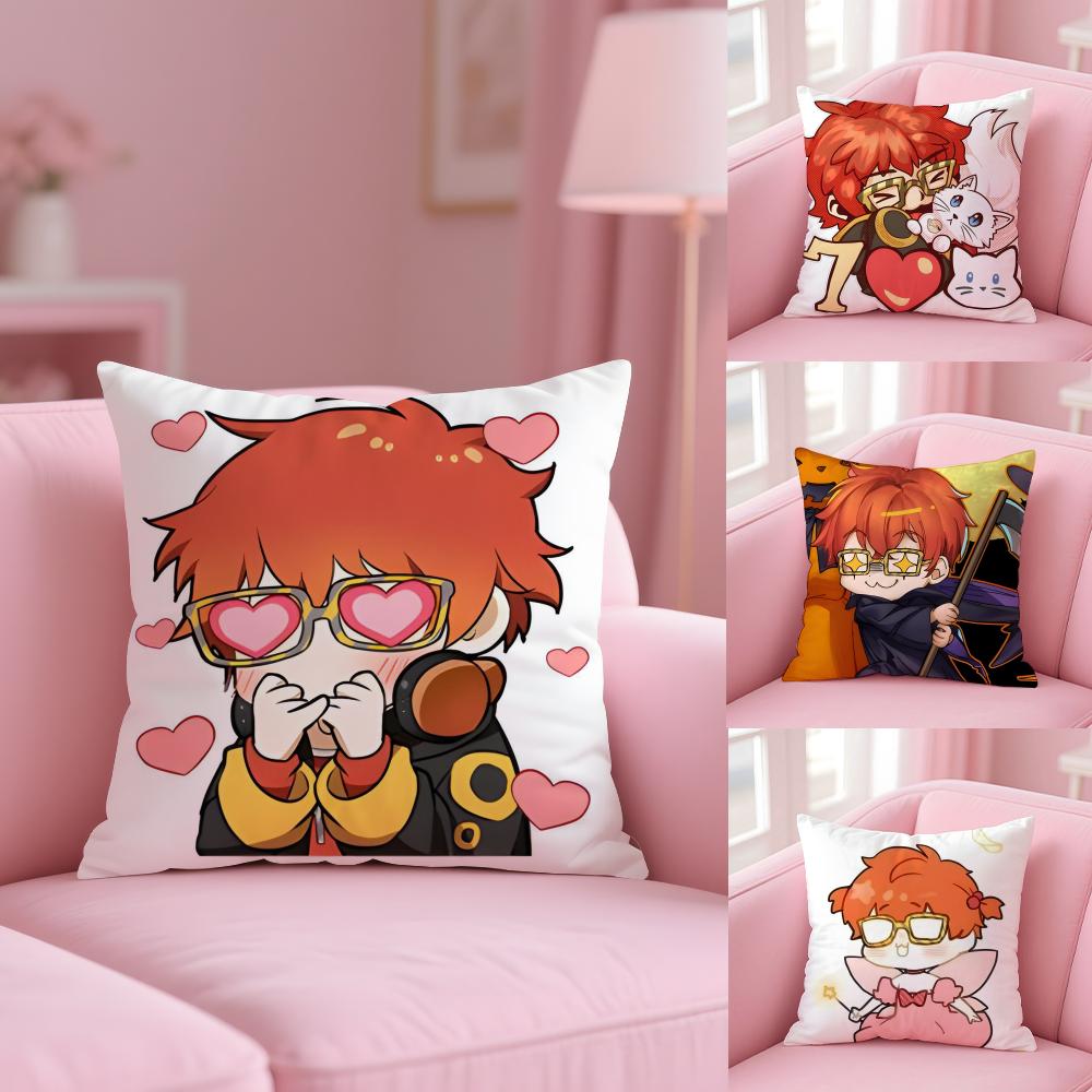 M-Mystic M-Messenger 707 Chibi Cushion Cover Plush Fabric Soft Double-Sided Printed Sofa Warm Winter Home Gift Pillow Cover