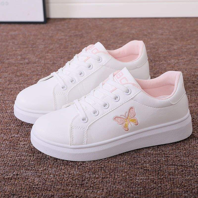 Embroidered small butterfly thin board shoes flat sneakers