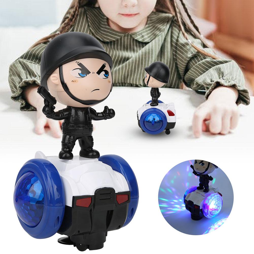 

360 Degree Rotational Car Toy Music Cool Light Walking Robot Toy with