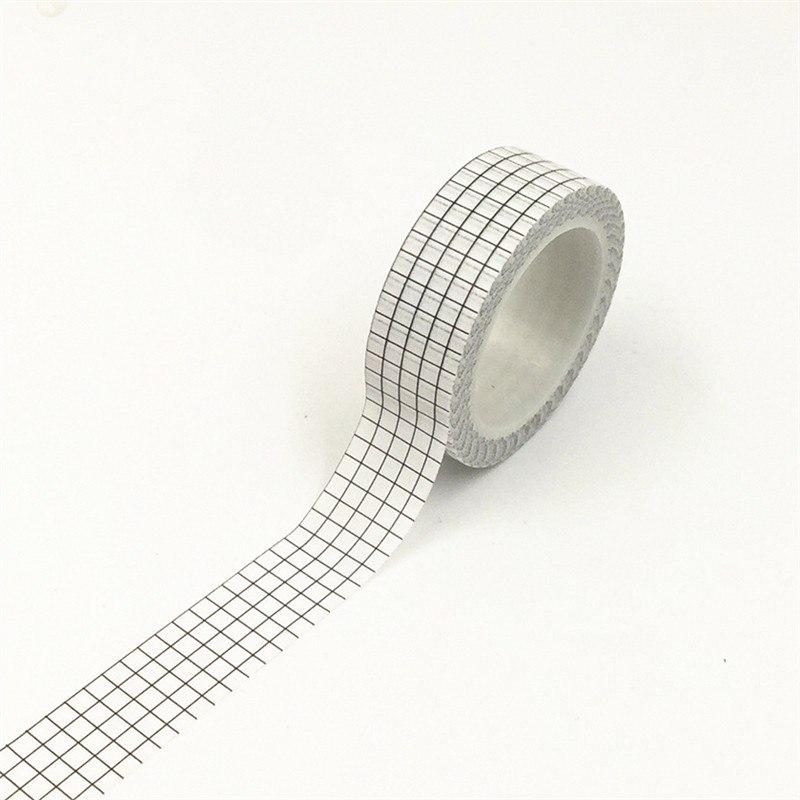 JYEMDV 10M Black and White Grid Washi Tape DIY Planner Masking Tape Adhesive Tapes Stickers Decorative Stationery Tapes Office Supplies Color : Black