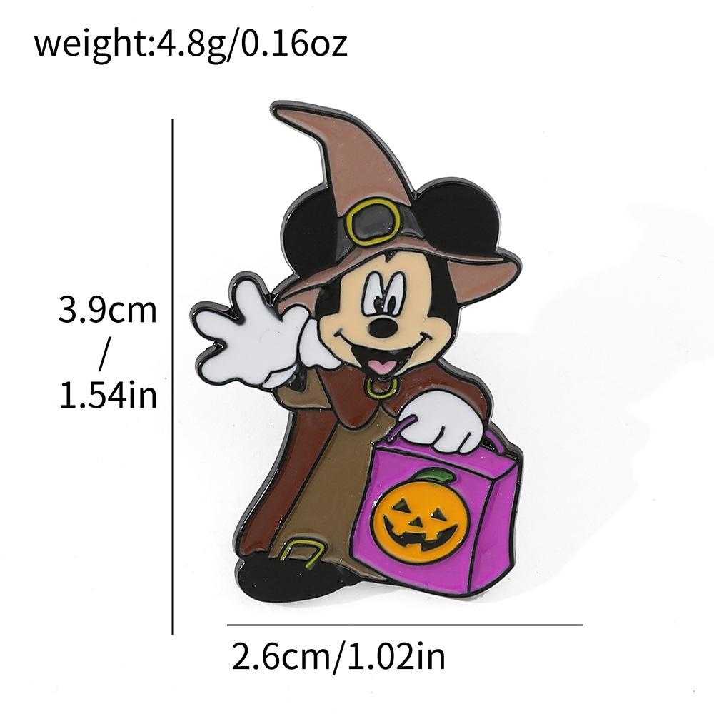 European and American cartoons Halloween cute magic witch minnie brooch Donald duck metal badge alloy drip pin