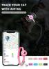 AirTag Cat Collar, Reflective Kitten Collar Detached Cat Collar, GPS Cat Collar with AirTag Bracket and Bell, Lightweight Tracking Cat Collar