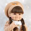 Smiling Reborn Doll 55cm 22inch Full Body Soft Rubber Toy Simulated Vinyl Children's Gift Cute Girl Dress Up Dolls Birthday, Christmas, New Year