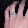 New Trendy Punk Hiphop Bling Zircon Lightning Opening Ring For Women Men Personality Design Adjustable Ring Cool Zircon
