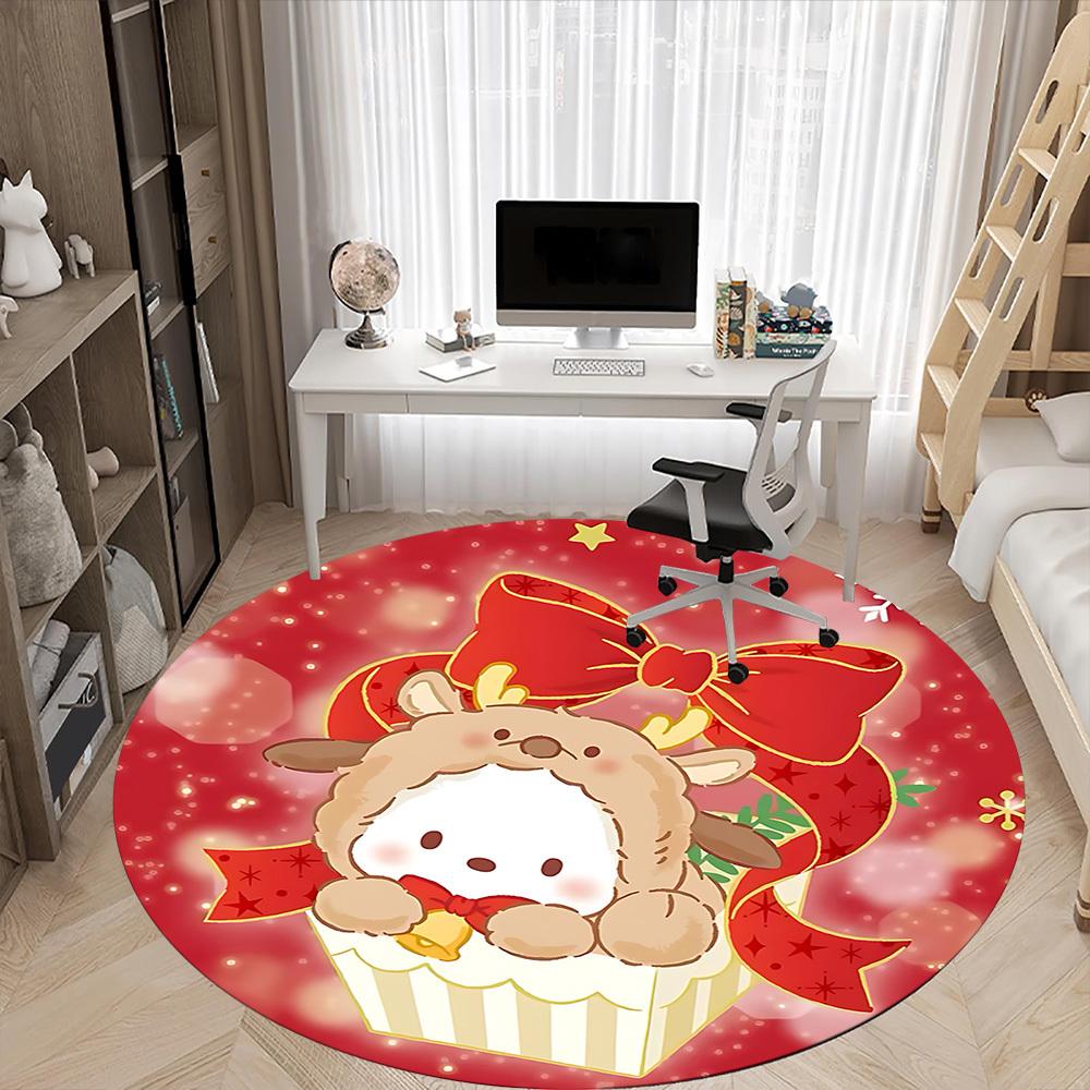 1pc Christmas, Cupcake Chair Carpet for Office, Indoor Non Slip Washable Polyester Fiber Carpet,