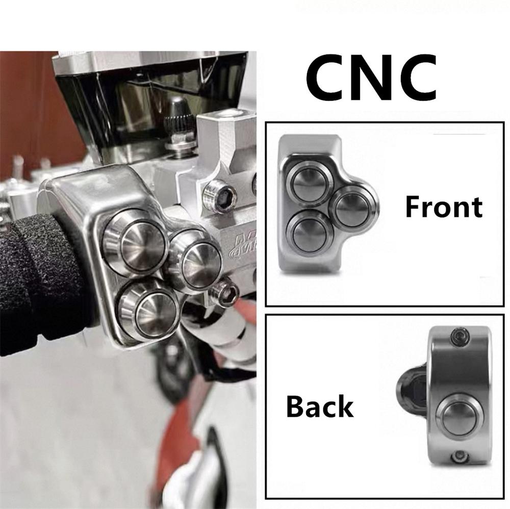 22mm Silver Universal Motorcycle Handlebar Control Switch Button