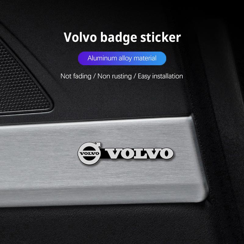 dnfuk5 5Pcs/10Pcs Mini Aluminum Car Decorative Stickers For Volvo Xc60 Xc90 V40 V60 S60 V50 V90 S80 C40 XC40 V70 XC70 C30 EX90 C70