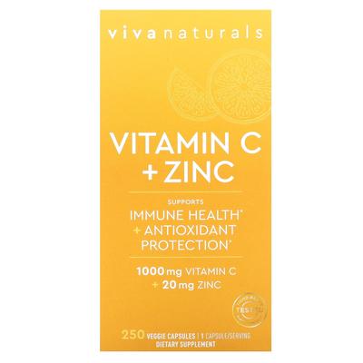 Vitamin C + Zinc, 250 Veggie Capsules