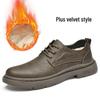 Herren-Arbeitsstiefel mit runder Spitze aus Leder - Outdoor-Halbschuhe zum Wandern & Freizeit für Frühling & Herbst