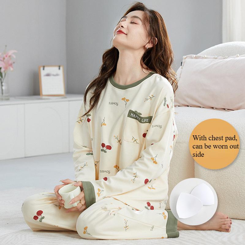 

Женская пижама-корсет с длинными рукавами, домашняя одежда Ms. Мультфильм Милая Повседневная Женская Одежда Женщины XL