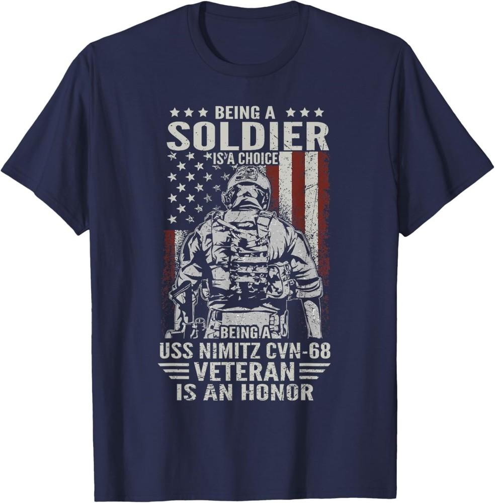 Being USS Nimitz CVN-58 Veteran is an Honor Flag USA T-Shirt S