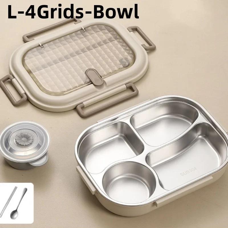 Steel Lunch Box For Student Portable Microwave Lunch Box With Soup Bowl Office Picnic Bento Box Food Container 304 Stainless
