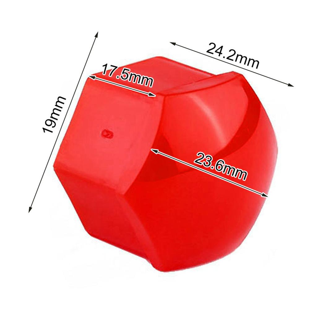 20pcs 19mm Car Wheel Nut Caps Auto Hub Screw Cover Bolt Rims Exterior Protection (Red)