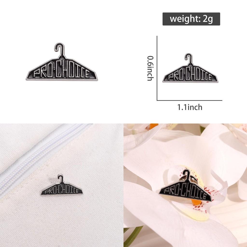 Creative Fun Black Hanger Shaped Metal Accessory Cartoon Letter Brooch Pin For Stylish Decoration