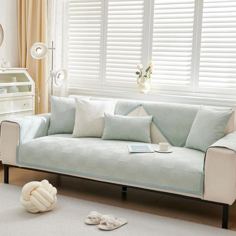 Modern Style New Style Sofa Cushion Four Seasons Universal Simple Non-Slip Cushion Back Towel Plush Sofa Cover Cover Cloth