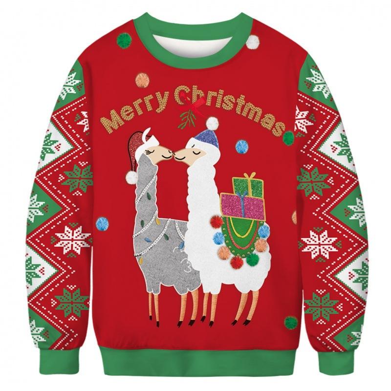 Men's Autumn and Winter 3D Printed Crew Neck Sweater Fashion Versatile Trend Breathable Casual