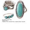3 Teile/satz Frauen Finger Ring Set Böhmen Stil Unregelmäßigen Faux Türkis Dekor Breite Finger Band Schmuck Geschenk