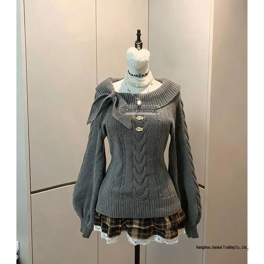 Japanese Retro Petite Rabbit Ear Knit Cardigan for Women Students