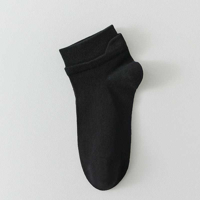 Men Spring and Autumn Pure Cotton Ear Lifting Sweat Absorbing Deodorizing Matching Color Short Tube Socks