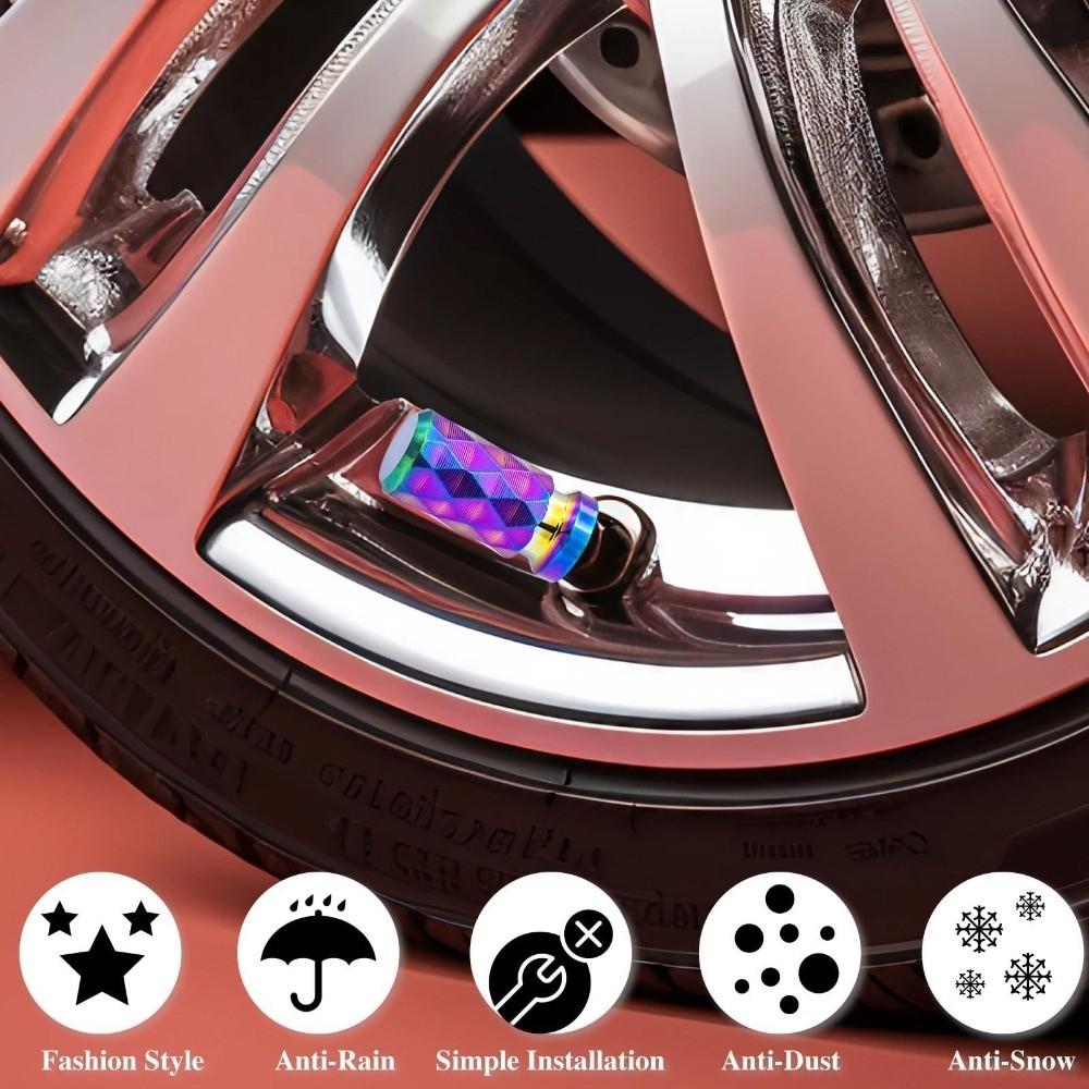 Aluminum Tire Valve Stem Caps Dustproof Wheel Valve Covers Valve Stem Caps Bike Motorcycle