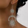 Bohemian Sun Moon Star Drop Earrings Rhinestone Inlaid Celestial Dangle Earrings for Women Party Jewelry Gifts