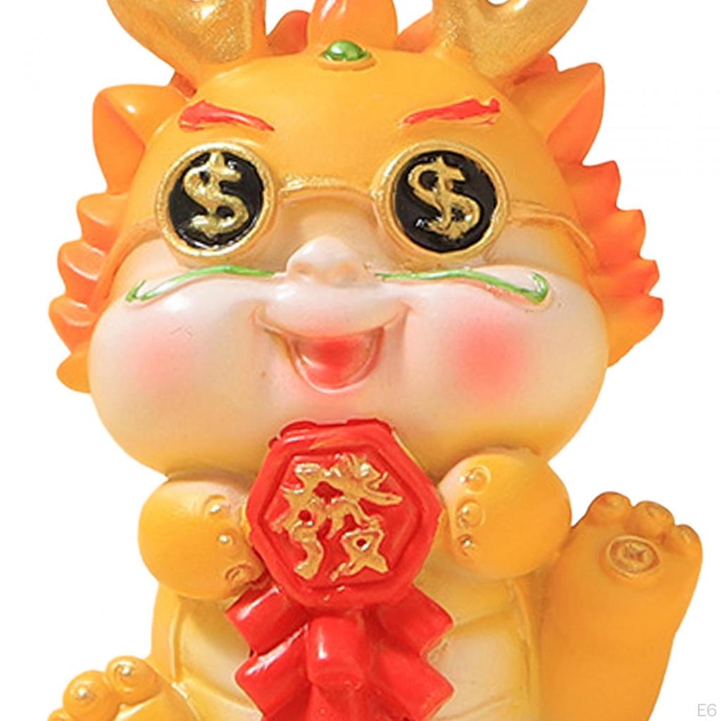 Chinese Resin Dragon Statue, Year Figure, Cute Sculpture for Cabinet,