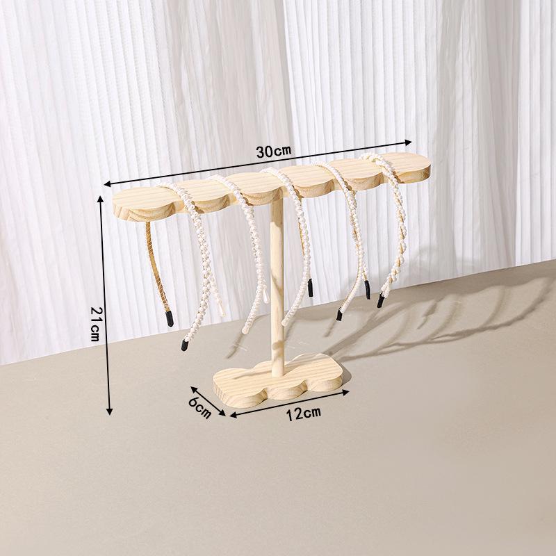Solid Wood Bracelet & Hair Tie Display Stand - Jewelry Rack & Bangle Props for Live Streaming.
