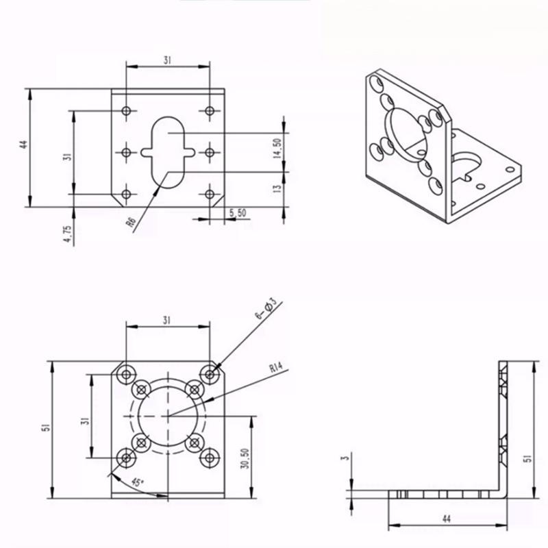 36mm Planetary Reduction Motor Fixing Bracket for PG36 Motor Fixing Base Motor Bracket Motor Mounting Bracket Replace