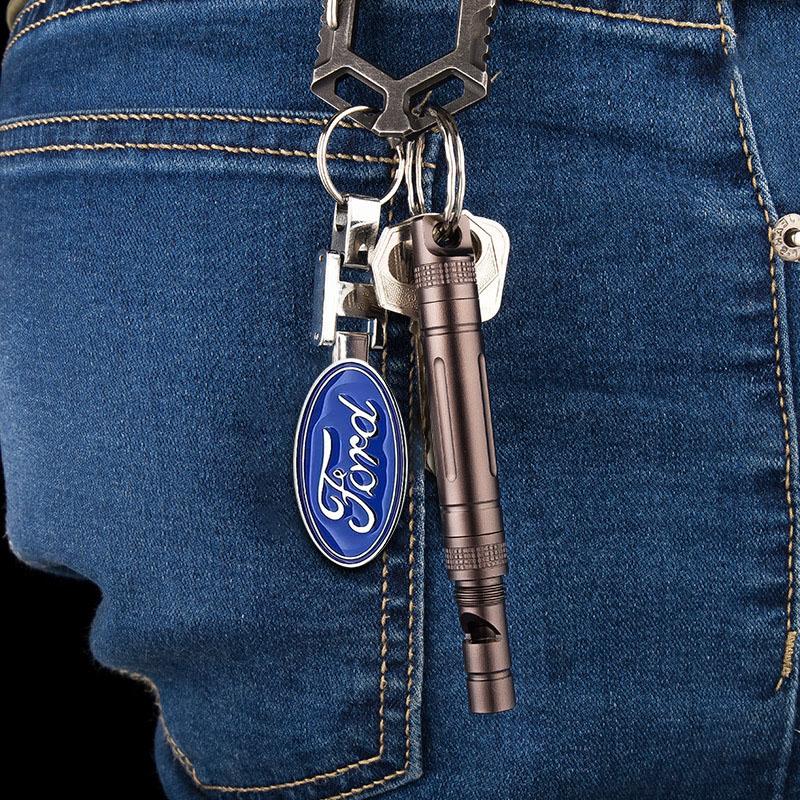 3D Styling Metal Car Key Ring Anniversary Badge Keychain Accessories For Ford Focus Mondeo Kuga Fiesta MK7 Escort Explorer Edge 2 4 MK2 MK4