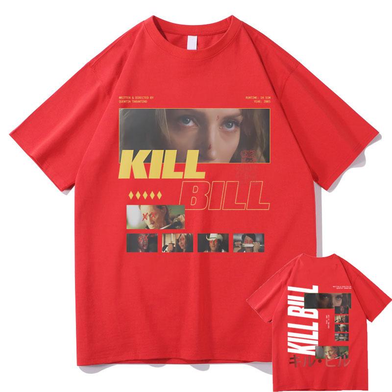 Classic Vintage Action Movie Kill Bill Double Sided Print Tshirt Quentin Tarantino T Shirts Men Women Casual Oversized Tshirt S