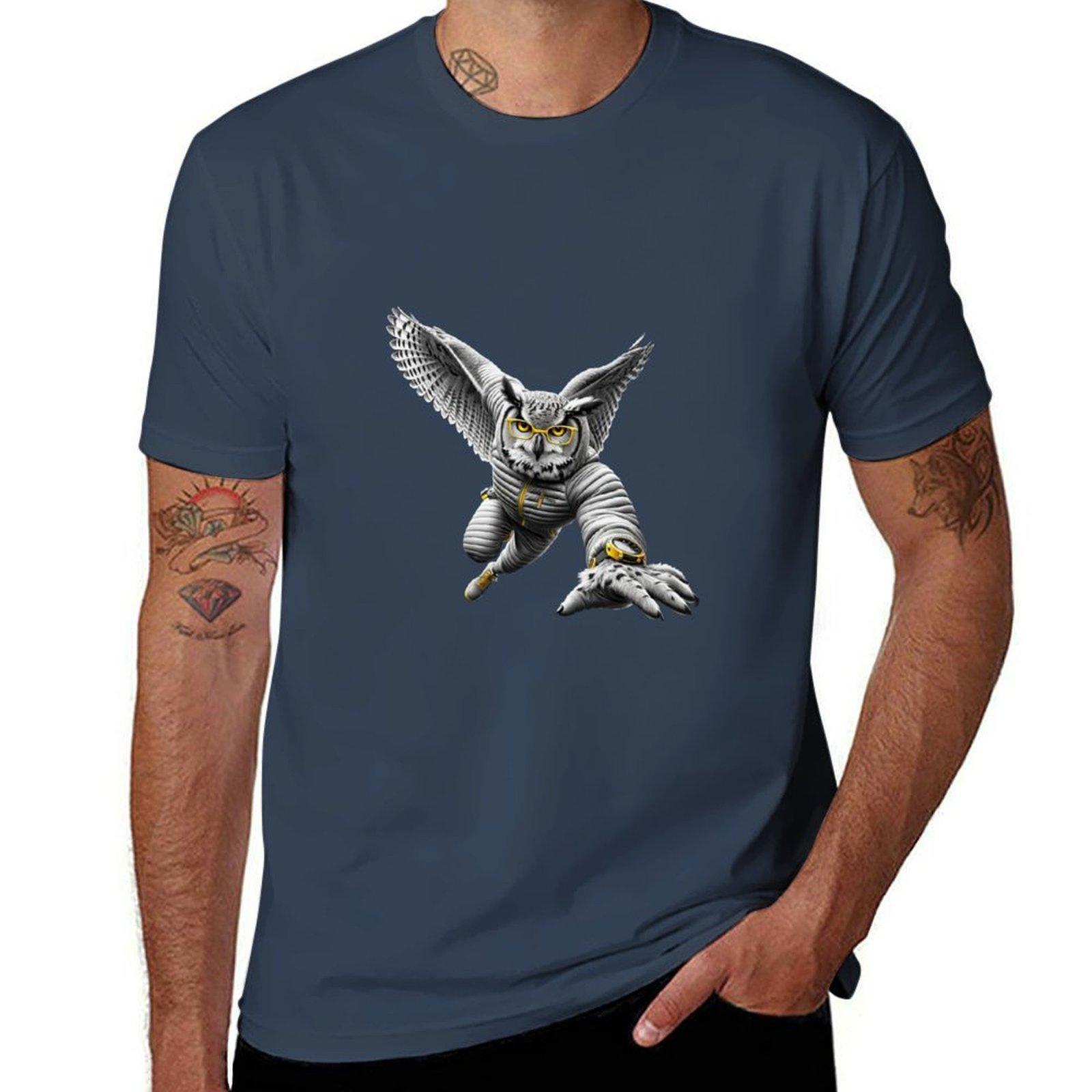 Apex Aviator  Archimedes Archi Owling TShirt Vintage Print Crew Neck Tee S