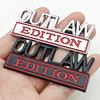 OUTLAW EDITION Metal Emblem Sticker Badge Fender Funny Decal Car Truck Replacement Door Decoration For Universal Car Motorcycle