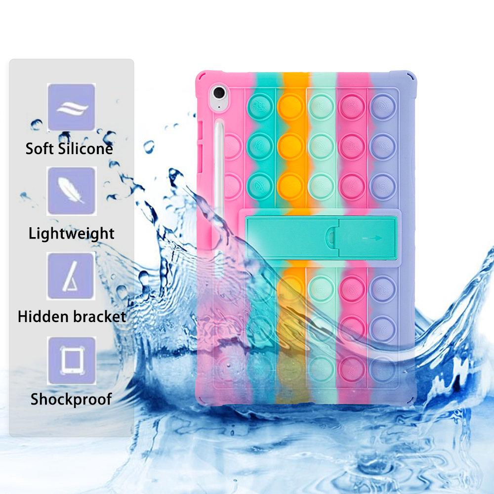 Bubble Soft Silicone Stand Case for Samsung Galaxy Tab S10FE Plus S10FE+ SM-X620 13.1inch Protective Tablet Cover Funda