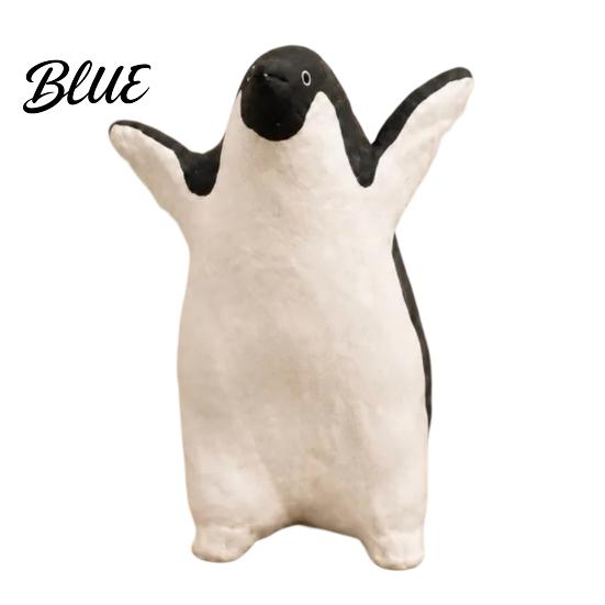 Office Desk Accessories Cute Penguin Figurine, Nordic Style Small Animal Statue, Whimsical Modern Home Accents Shelf Tabletop Decor Ornament, Gift for