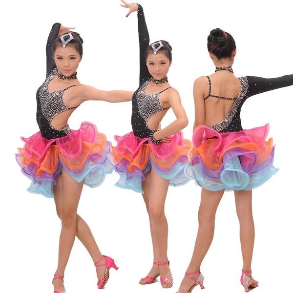 Child Women Tutu Lyrical Dress Ballet Ice Skating Dance Embroidery Sling Costume