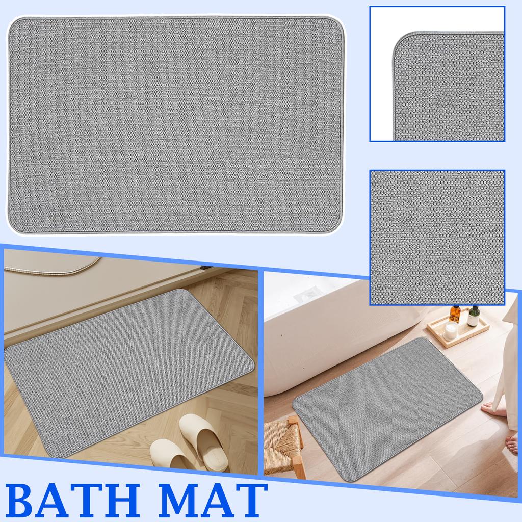 Super Absorbent Bathroom Mat, Bathroom Rug Rubber Backing Non-slip, Quick Drying And Machine Washable, Comfortable Cloth Bathroom Mat