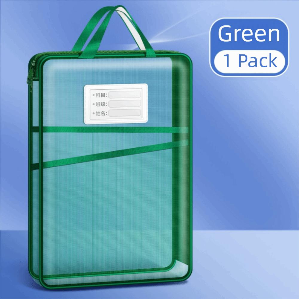

Multi Layer Mesh Document Bag Simple Design Transparent Study Material Storage Bag Large Capacity Pencil Case зелений