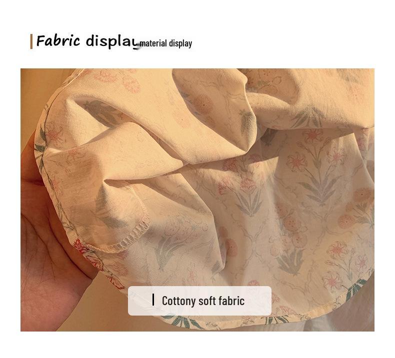 2026 Summer Korean Floral Print Doll Collar Dress for Toddlers and Young Girls - Short Sleeve Baby Dress