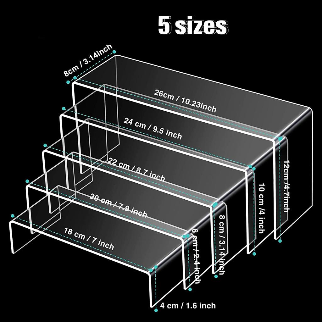 Clear Acrylic Display Riser Stand Jewelry Display Shelf Cupcake Stand Showcase Fixtures for Candy Dessert Figures Collections