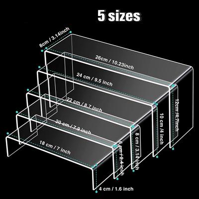 Socle Acrylique,Étagère Présentoir Rectangulaire en Acrylique Présentoirs de Vitrine Transparents pour Décoration, Gâteau, Funko Pop, Étagères de Vitrine pour Chaussures de Vente au Détail