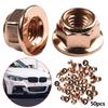 1pcs Copper Exhaust Nuts M8 Copper-plated Heads Stud Locked Nuts Copper Bolts Screws Bolt Screws Turbo Exhaust Stud Hex