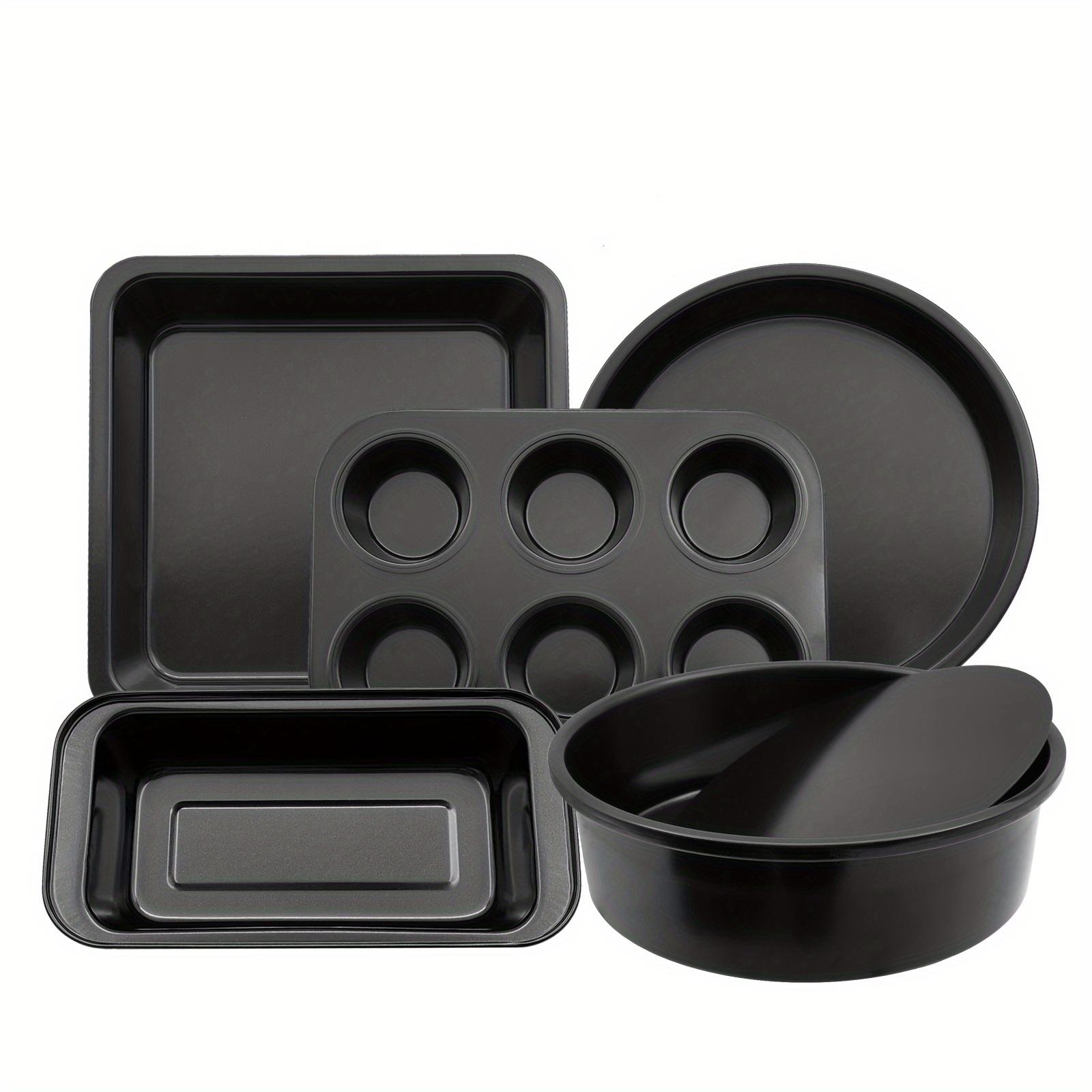 

5 шт./комплект противней для выпечки с антипригарным покрытием и круглыми противнями для выпечки кексов, буханок хлеба, для духовки mobzio Кухонные принадлежности для приготовления пищи