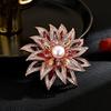 Women's Light Luxury Design Elegant Imitation Pearl Sunflower Brooch Fashionable And Versatile Niche Design Sense Brooch