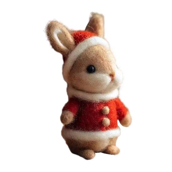 Håndlaget Filt Julemus Figur Nisselue Mus Ornament Simulering Rotte Statue Dyreskulptur Hjem Kontor Skrivebordsdekorasjon