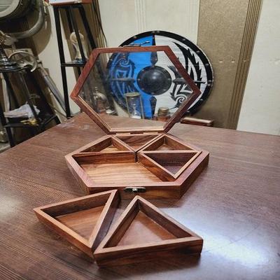 Beautiful India Masala 22.86 Cm Wood Masala Box Triangle